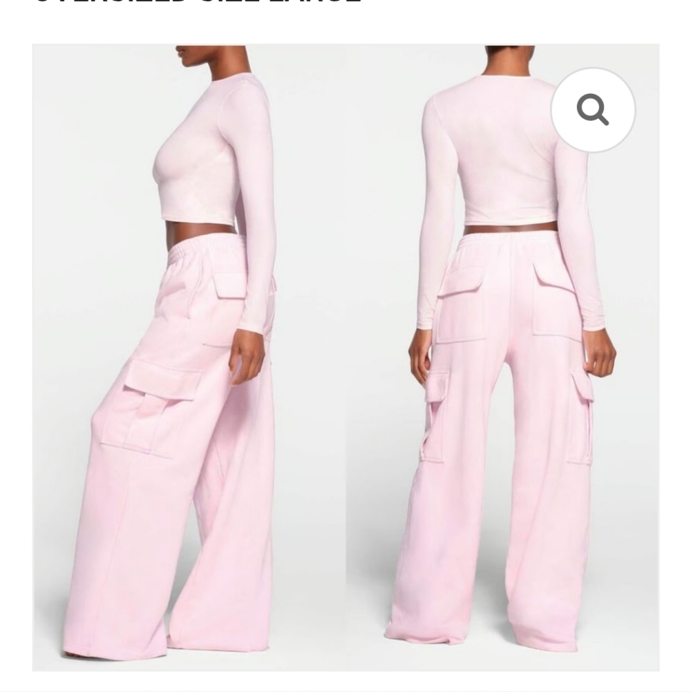 Cotton Fleece Oversized Cargo Pant